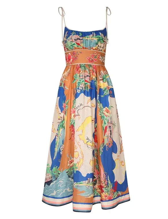Zimmermann The Alight Picnic Dress in Nautical Map Size 1 /Au 10  - Image 3