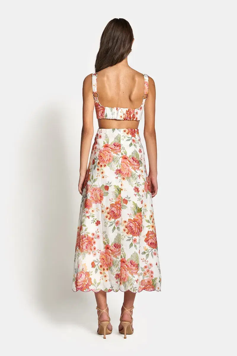 Sofia the Label Delilah Cut Out Midi Dress in Sunset Floral Size 8  - Image 2