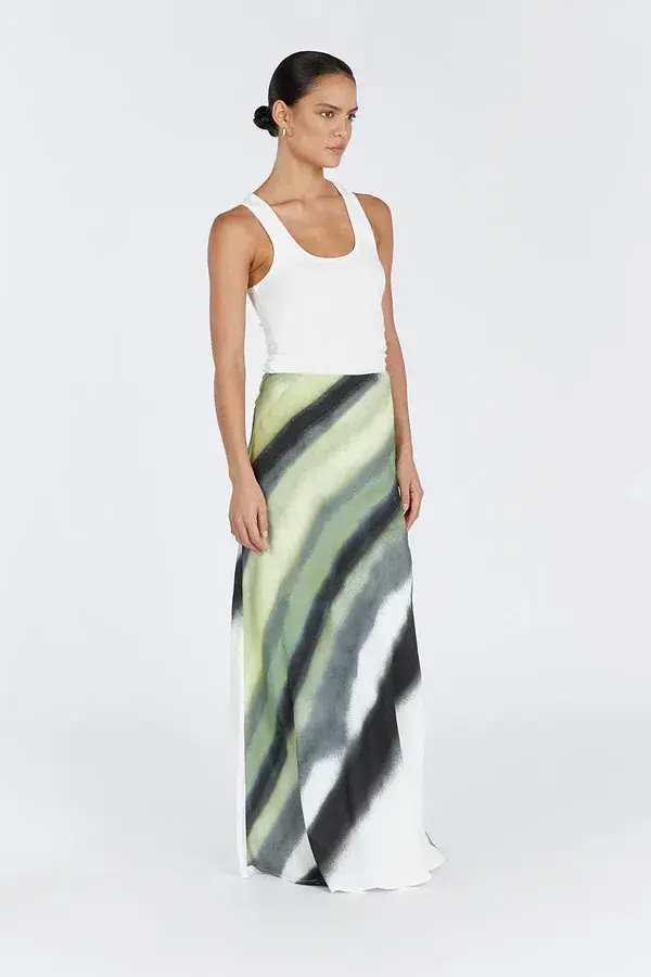 Dissh Athena Slip Maxi Skirt Green Multi Size XS - Image 2