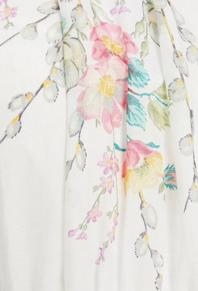 Zimmermann Zinnia Shirred Waist Long Dress Floral Size 2 / AU 12  - Image 2