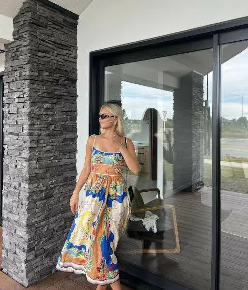 Zimmermann Alight Picnic Midi Dress Nautical Map Size 0 / AU 8 for rent on The Volte - main image