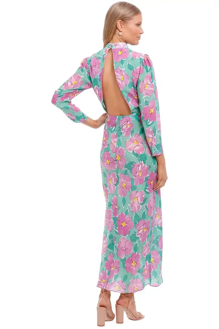 Rixo London Cherie High Neck Maxi Dress Floral Size 14 - Image 3