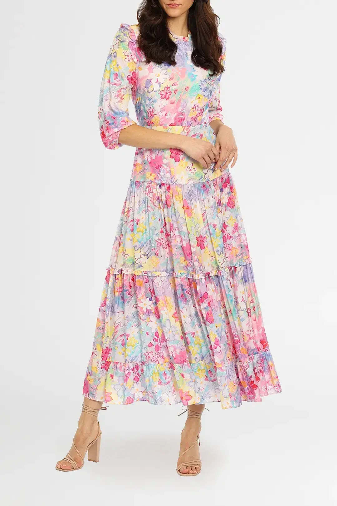 Rixo London Monet Midi Dress in Floral Size 8 for rent on The Volte - main image