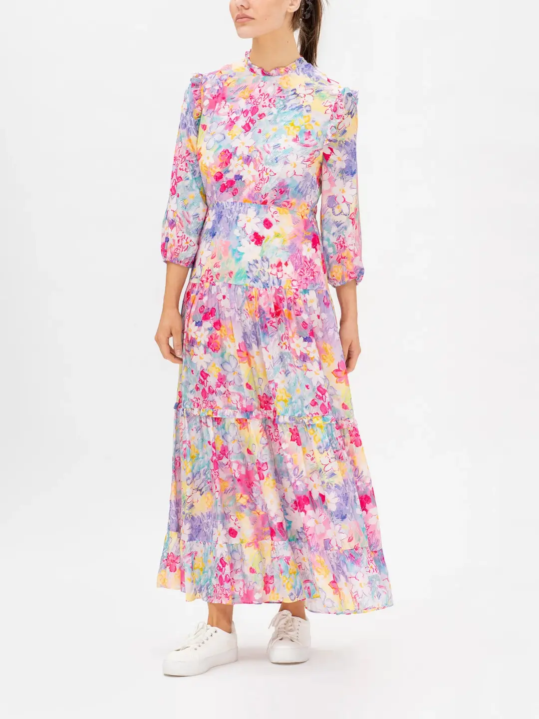 Rixo London Monet Midi Dress in Floral Size 8 for rent on The Volte - main image