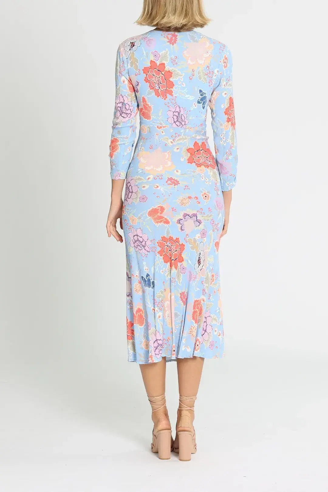 Rixo London Katie Button Down Midi Dress Floral Size 12 - Image 3