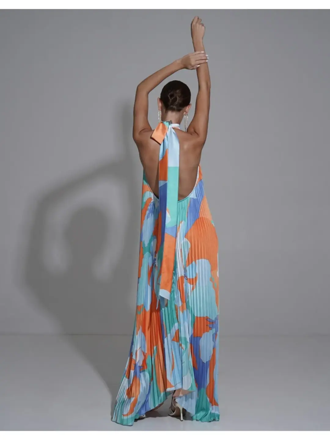 Lidee Opera Gown Capri Print Orange Size AU 12  for rent on The Volte - main image
