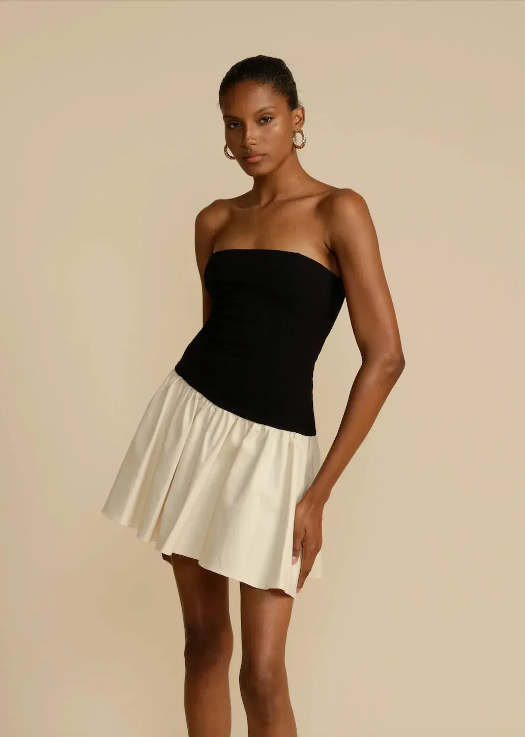 Arcina Ori Celine Mini Dress Black/Cream Size AU 8 - Image 2