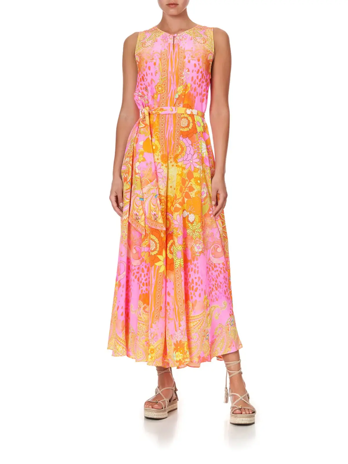 Camilla Hair Hair Hair Flared Jumpsuit Print Size AU 12 - Image 1