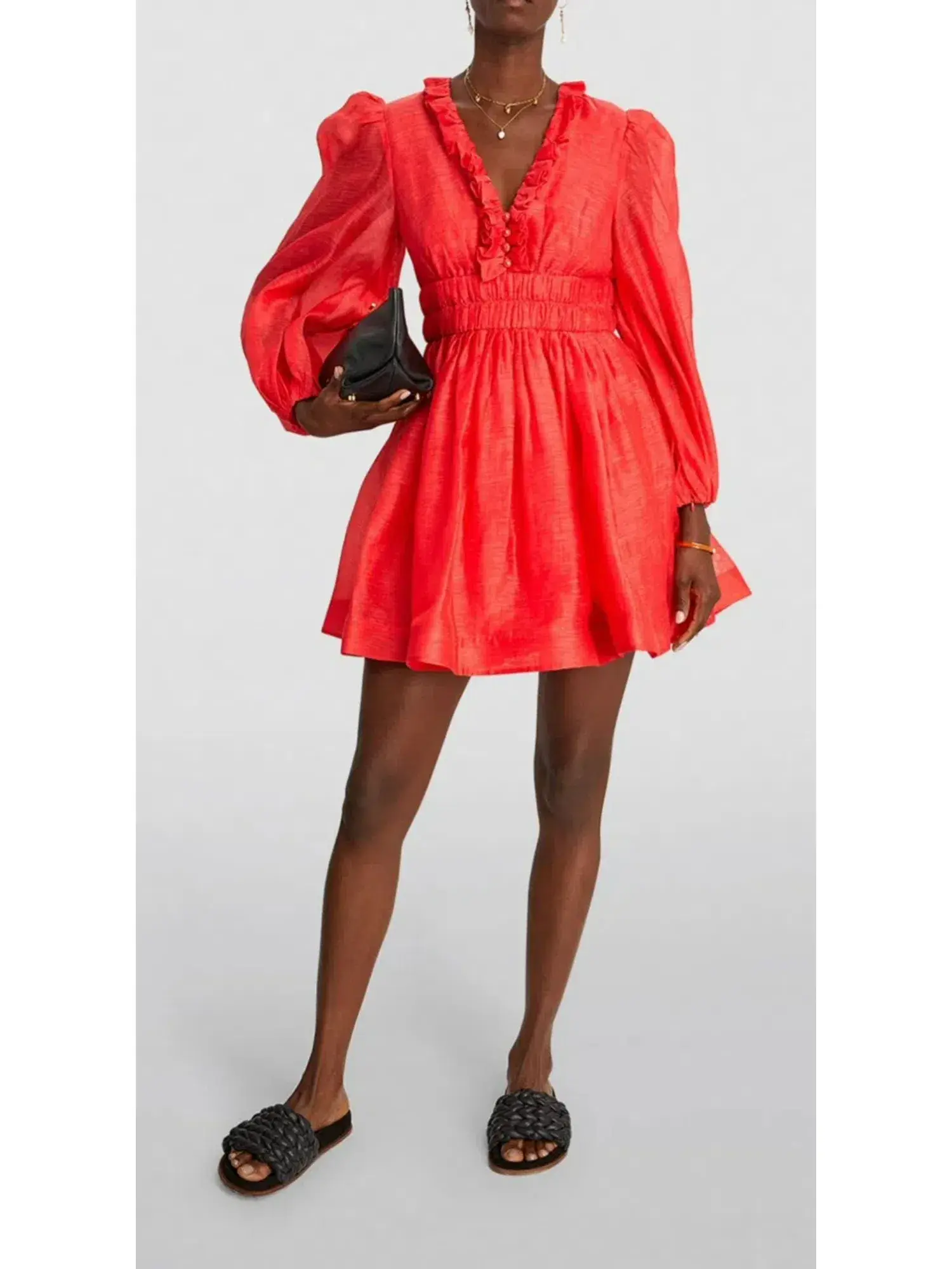 Zimmermann Prima Mini Dress in Red Size 3 / AU 14 - Image 1