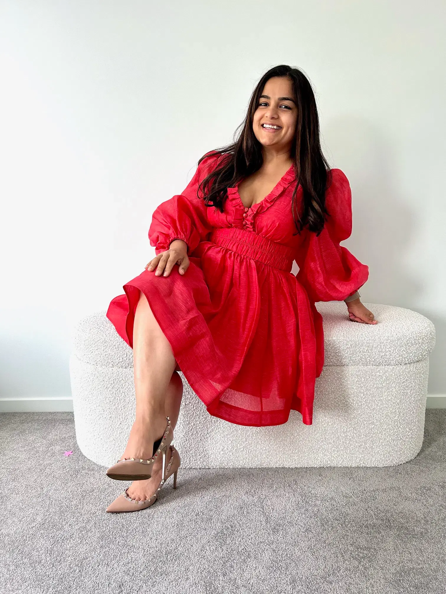 Zimmermann Prima Mini Dress in Red Size 3 / AU 14 - Image 3