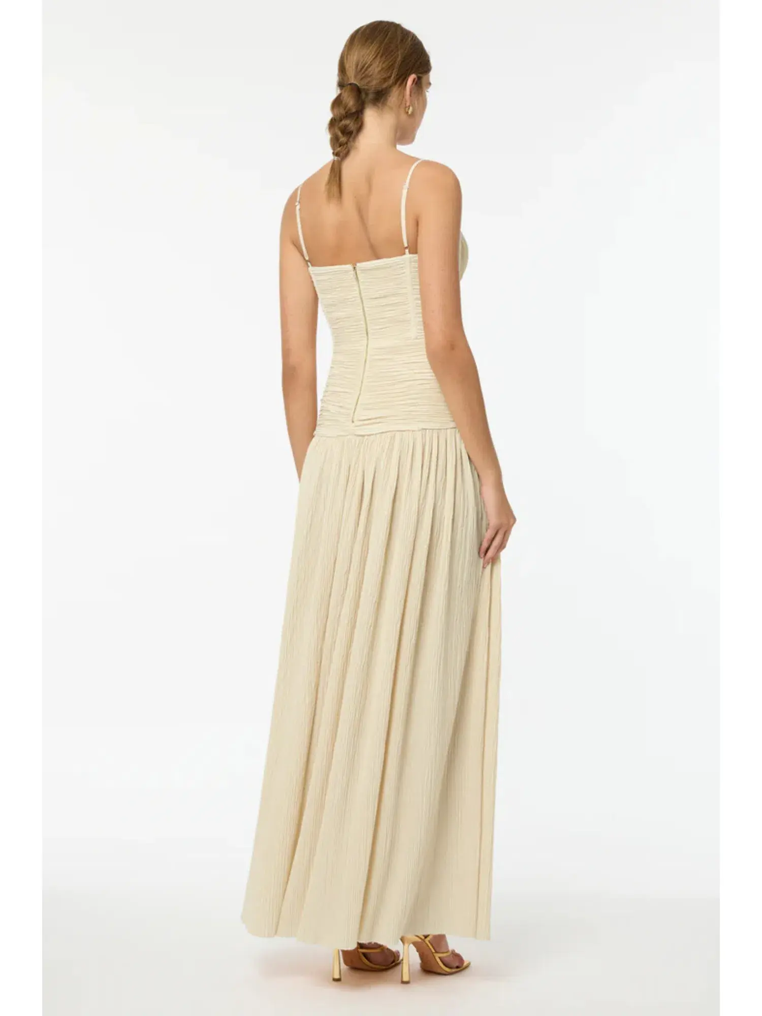 Manning Cartell Double Time Pleat Dress Nougat Size AU 10 - Image 2
