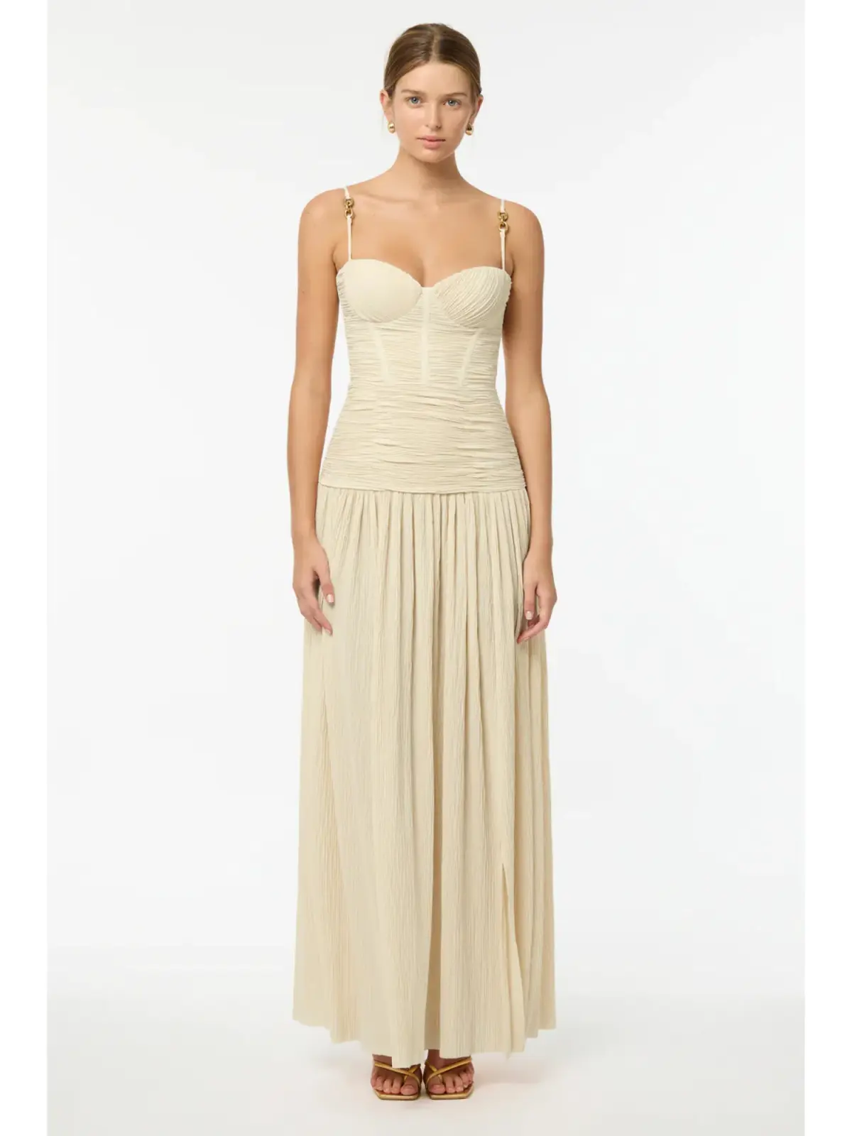 Manning Cartell Double Time Pleat Dress Nougat Size AU 10 - Image 1