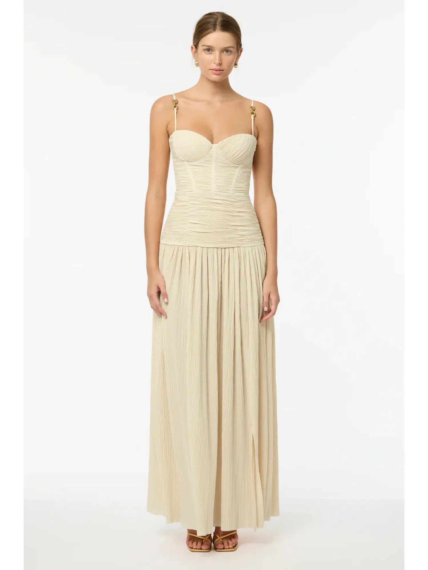 Manning Cartell Double Time Pleat Dress Nougat Size AU 10 - Image 1
