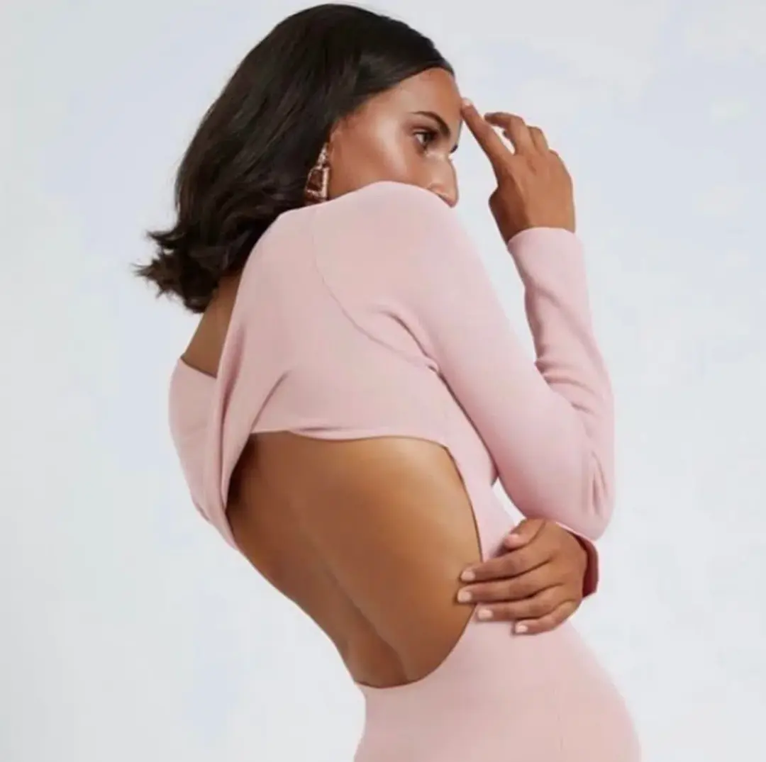 By Jonny Tina Twist Midi Dress in Pink Size Small / AU 8 for rent on The Volte - main image