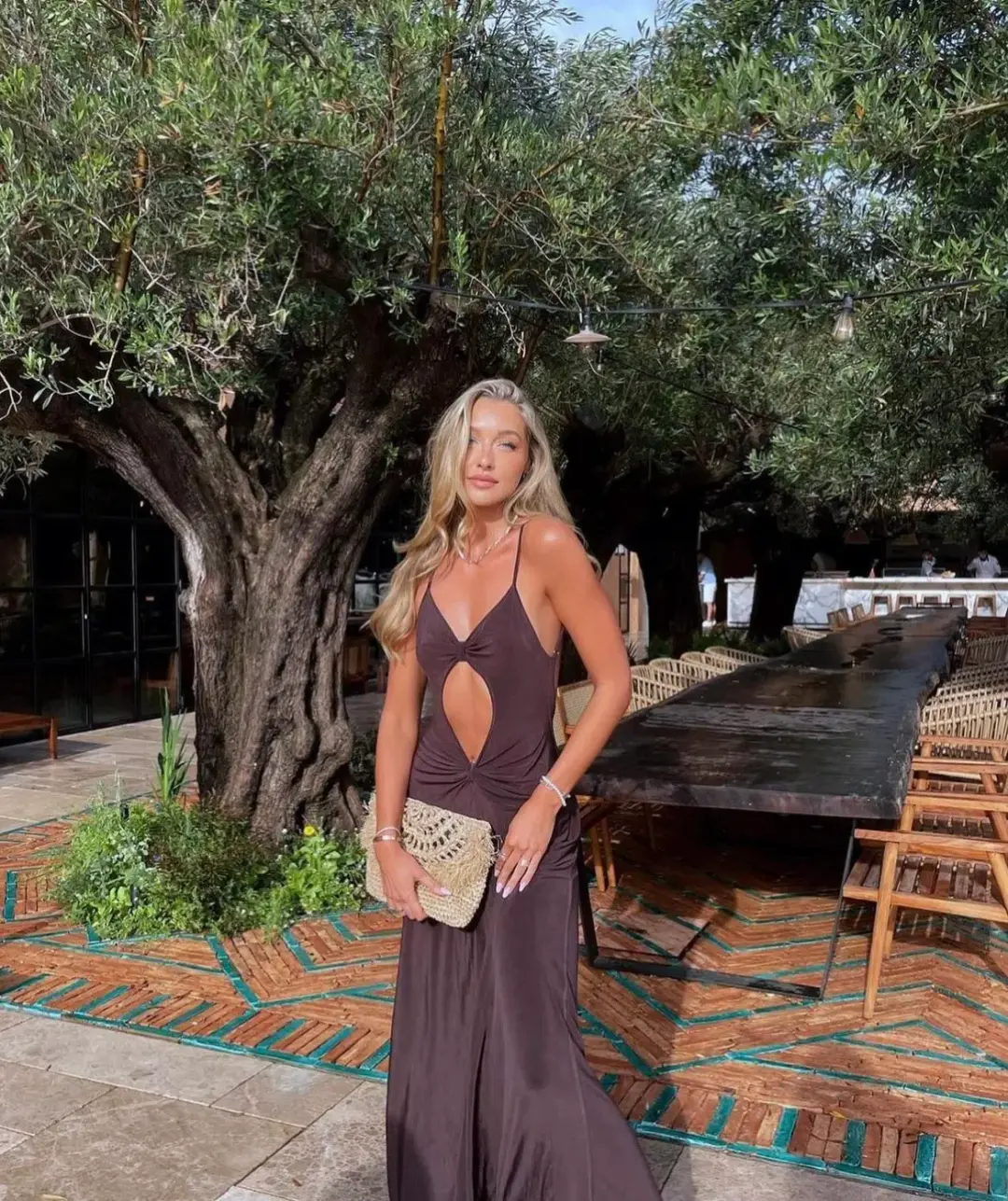 One Mile Sammy Maxi Dress in Brown Size AU 8 for rent on The Volte - main image