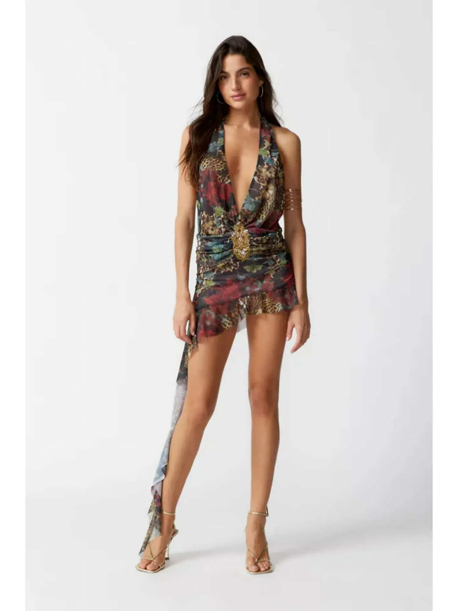 Jaded London Cindy Plunge Mini Dress Size AU 8 - Image 1