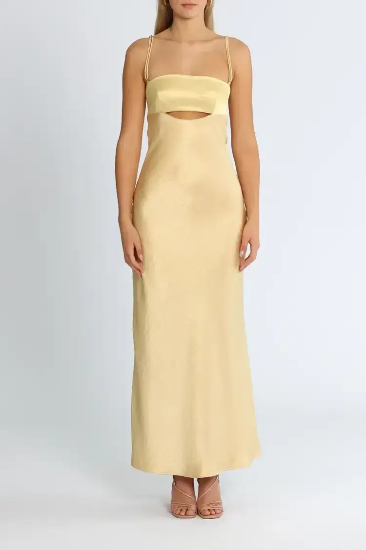 Bec & Bridge Carrie Maxi Dress in Yellow Champagne Size 6 - Image 1