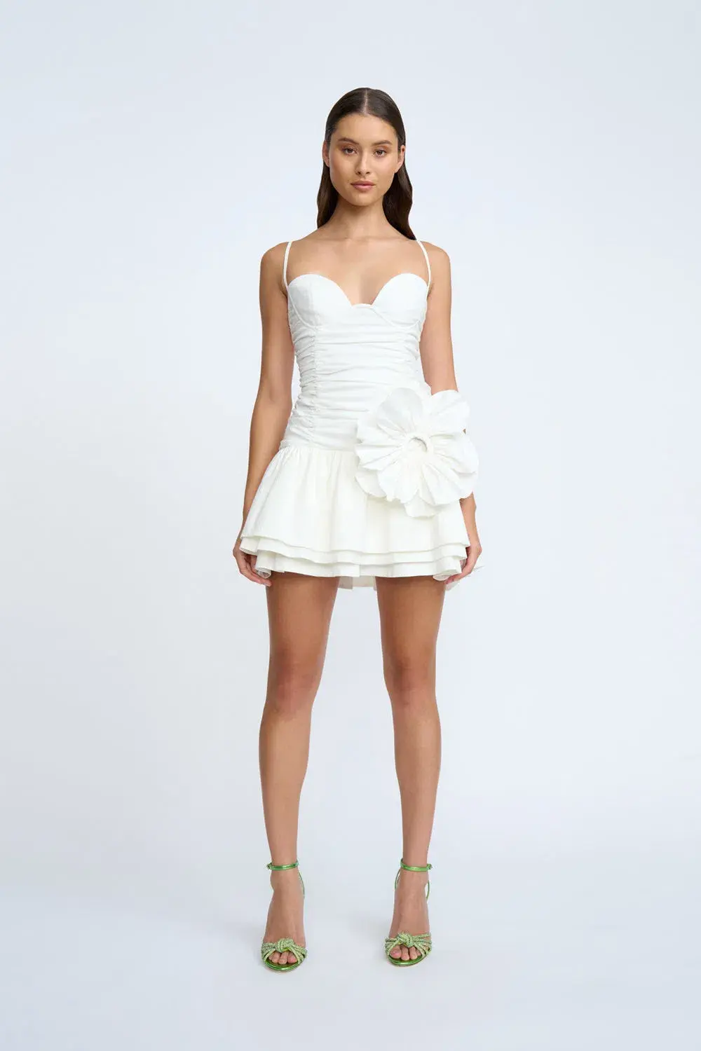 By Johnny Samantha Ruffle Mini Dress Ivory Size 8 - Image 2