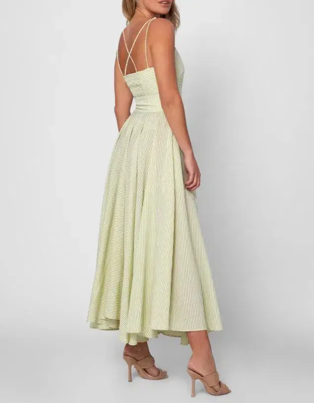 By Johnny Pistachio Stripe Sun Dress Print Size 6 - Image 3