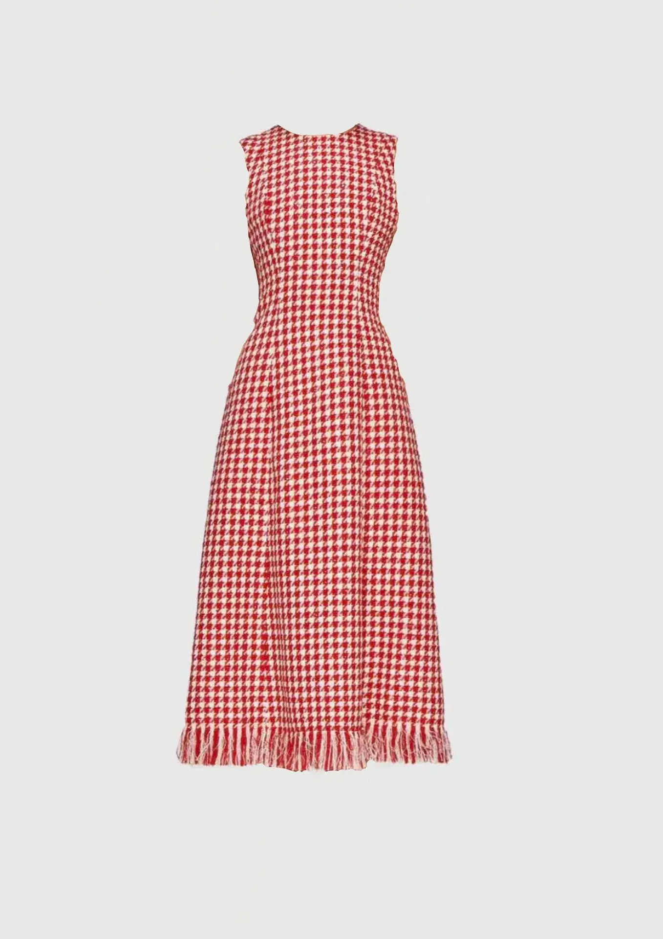 Leo Lin Eva Midi Dress Red Print Size 8 - Image 1