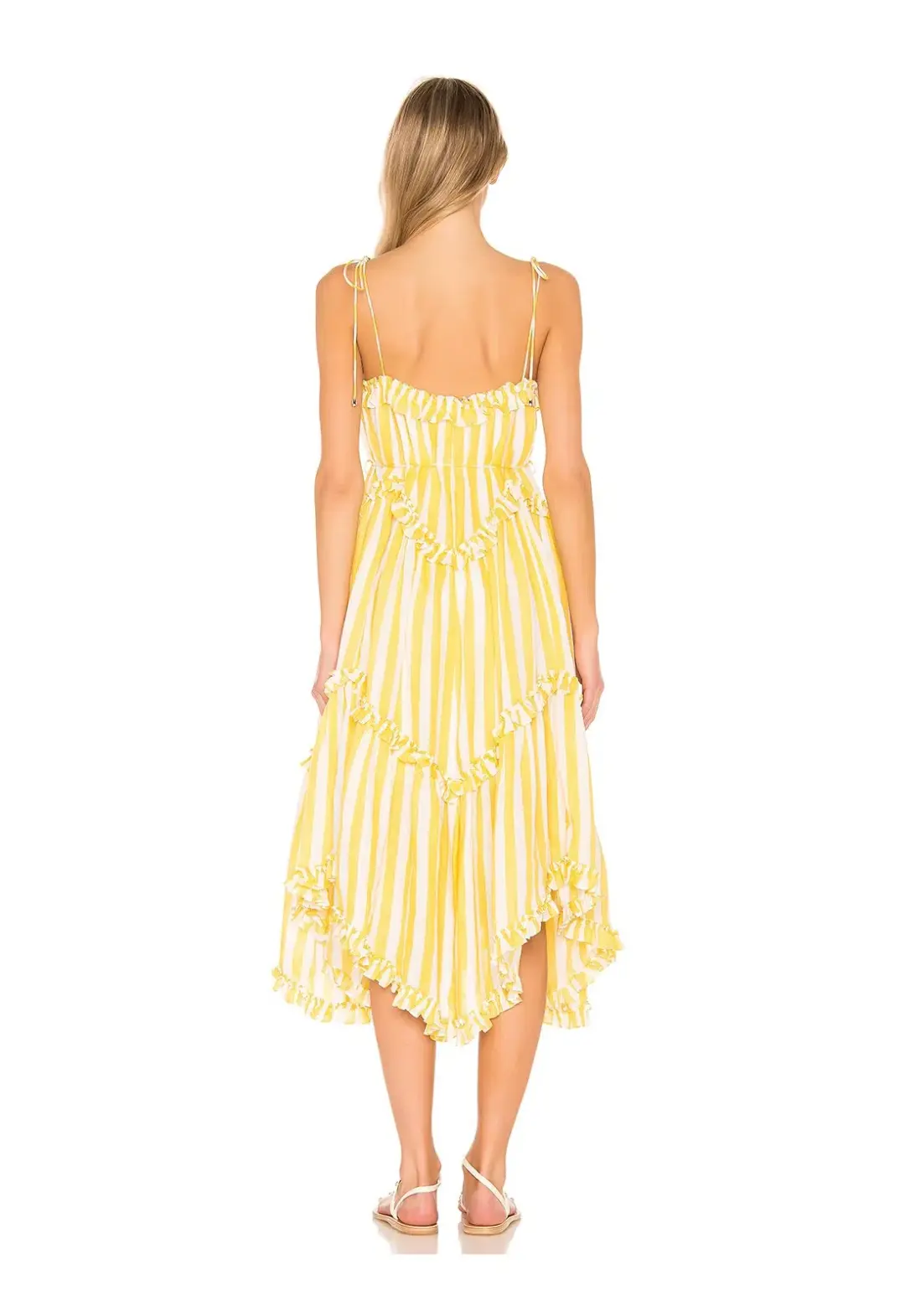 Zimmermann Lumino Floating Stripe Dress in Yellow Stripe Size 0/ AU 8 for rent on The Volte - main image