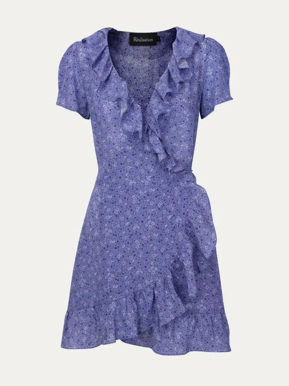 Realisation Par Valentina Wrap Mini Dress Purple Haze Size S / AU 8 - Image 4