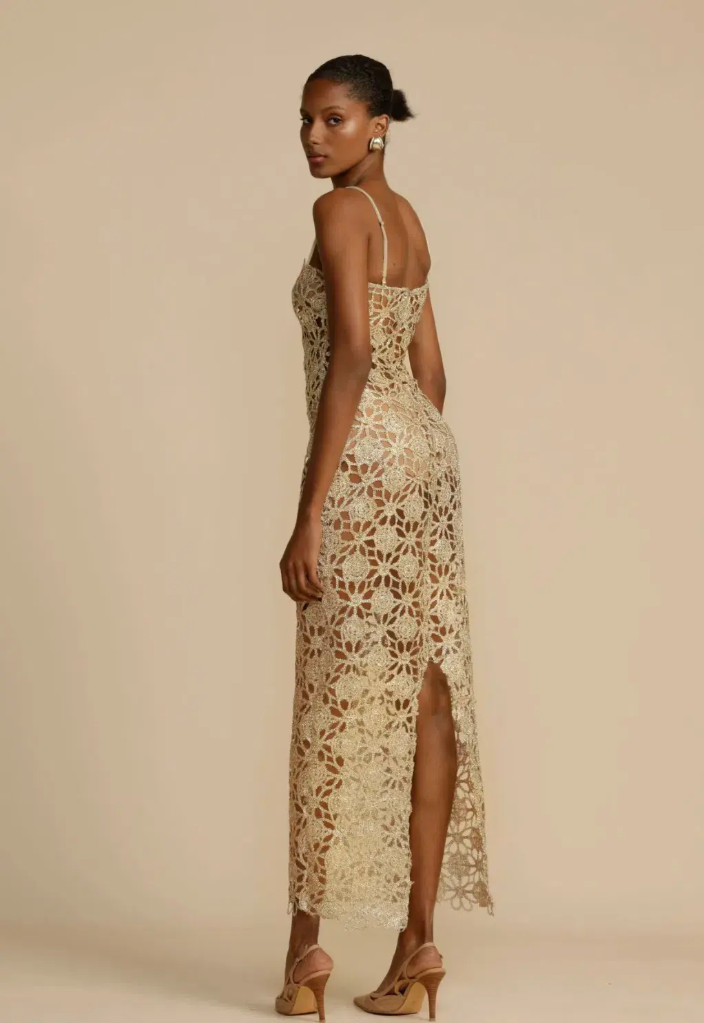 Arcina Ori Kendra Dress Gold Size 10 - Image 3