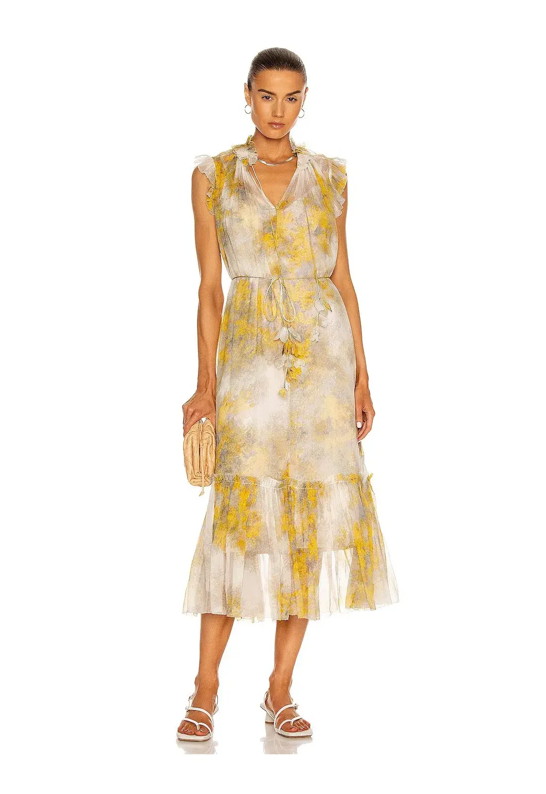 Zimmerman Botanica Wattle Midi Dress Floral Print Size 2/ AU 12 - Image 1