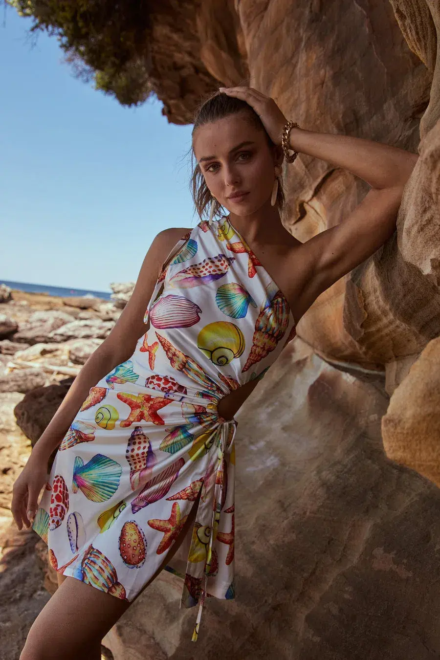 Sonya Moda Nour De La Mer Mini Dress Multi Print Size 10 - Image 3