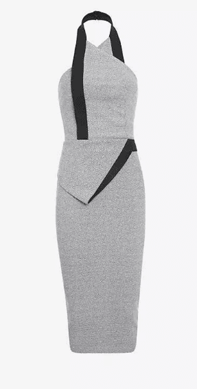 Dion Lee Asphalt Crepe Dress Flecked Grey Halter - Image 3