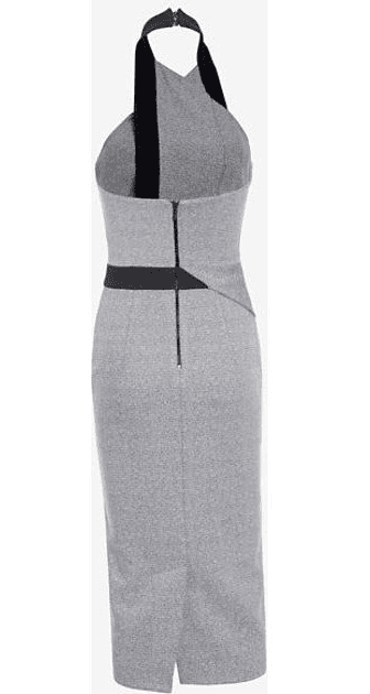 Dion Lee Asphalt Crepe Dress Flecked Grey Halter - Image 4