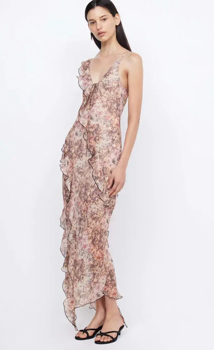 Bec & Bridge Courtney Frill Maxi Dress Versailles Floral Size 10 - Image 2