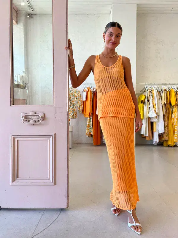 Camilla and Marc Nova Top & Maxi Skirt Set Apricot Size M / AU 10 - Image 4