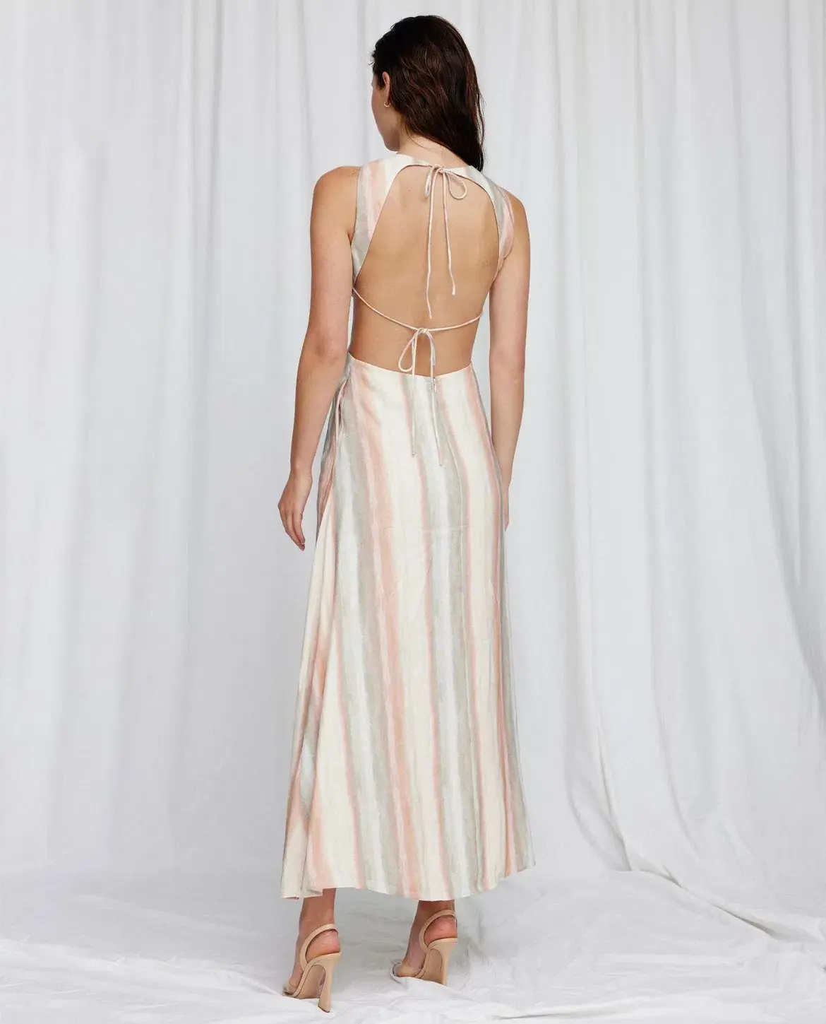 Significant Other Jessica Maxi Dress Watercolour Stripe Size 6 - Image 3