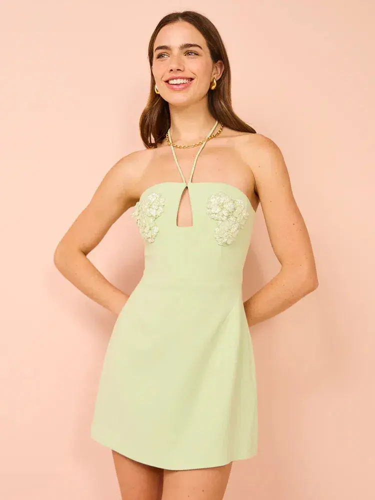 Rachel Gilbert Lucie Mini Dress In Seafoam Size 2 / AU 10  - Image 2