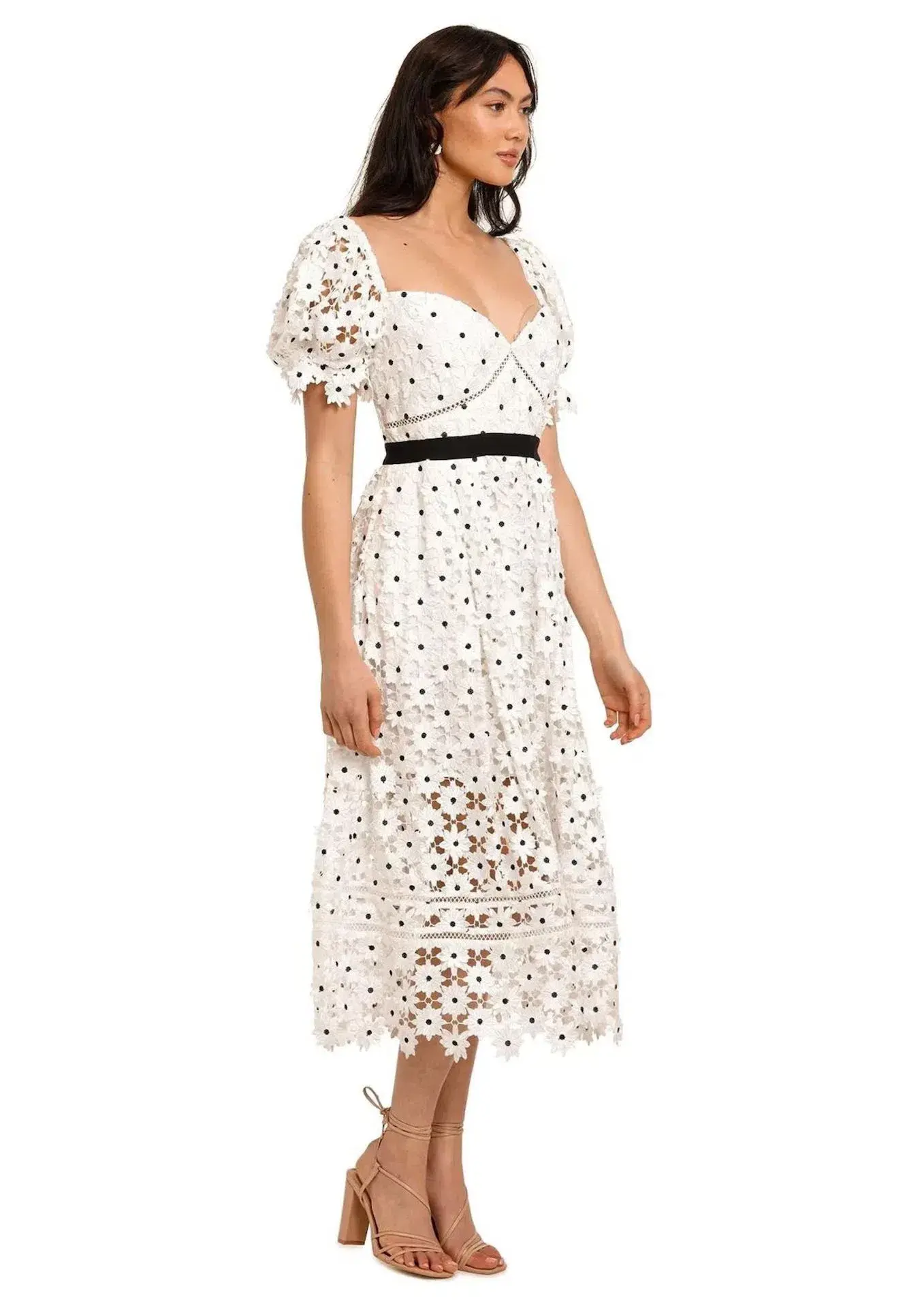 Self Portrait Daisy Lace Midi Dress in Polka Dot Size 12 - Image 1
