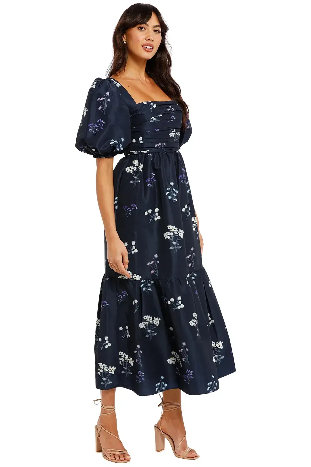 Self Portrait Vintage Floral Midi Dress in Navy Size 8 - Image 2