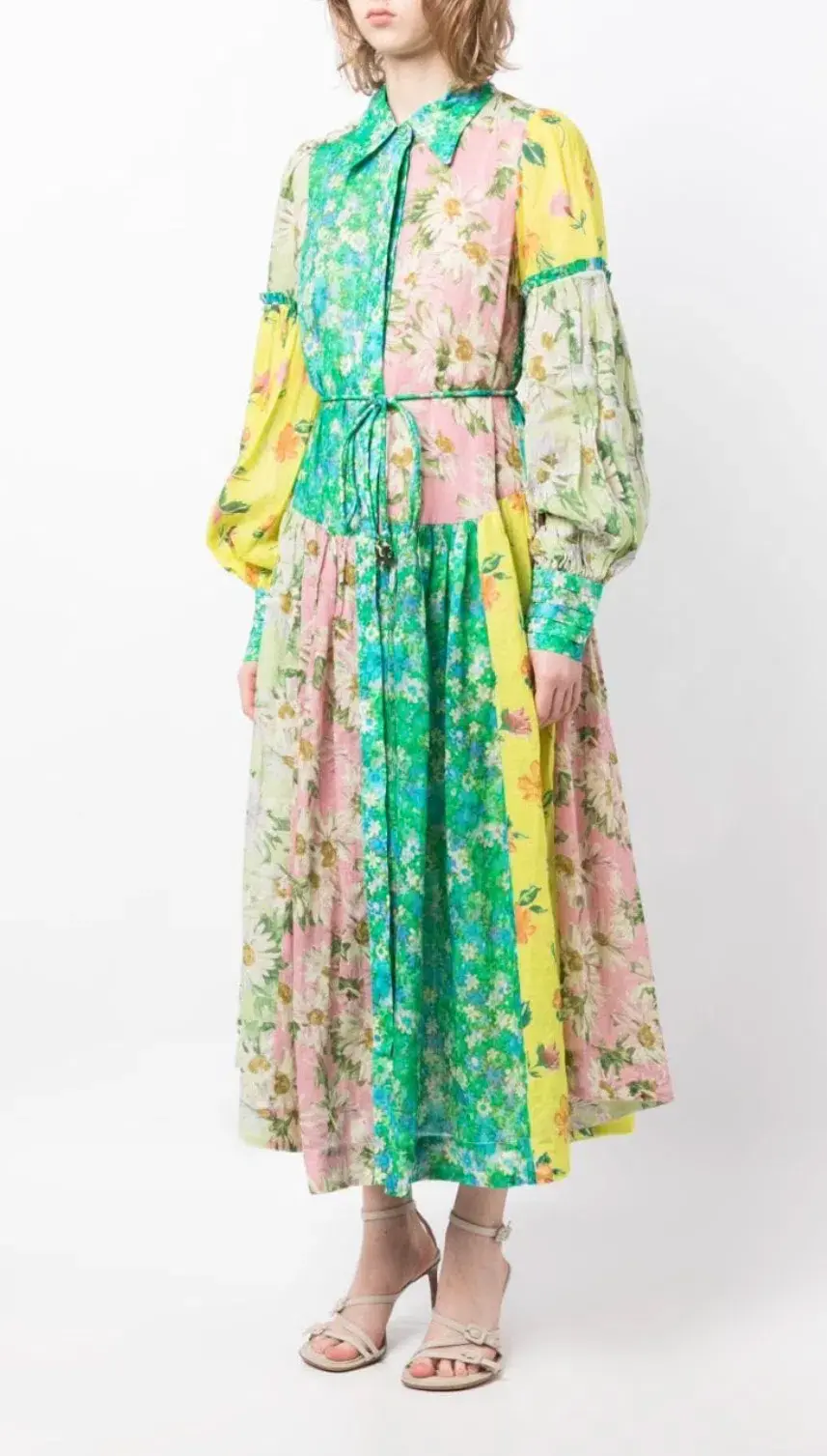 Alemais Kenzie Patchwork Shirtdress Multi Size 16 - Image 4