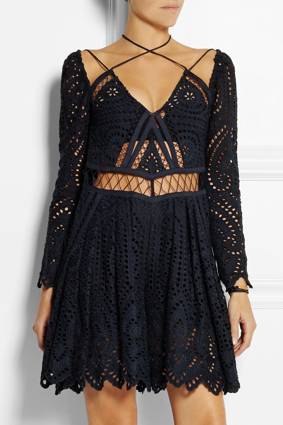 Zimmermann Riot Eyelet Broderie Playsuit Navy Size 0 / AU 8 - Image 5