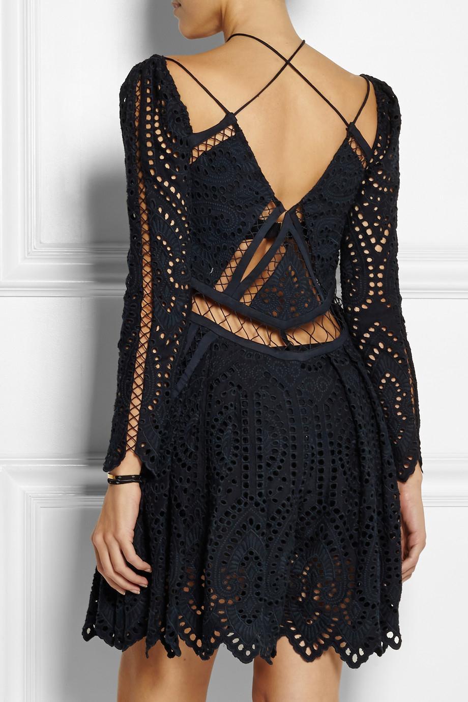 Zimmermann Riot Eyelet Broderie Playsuit Navy Size 0 / AU 8 - Image 6