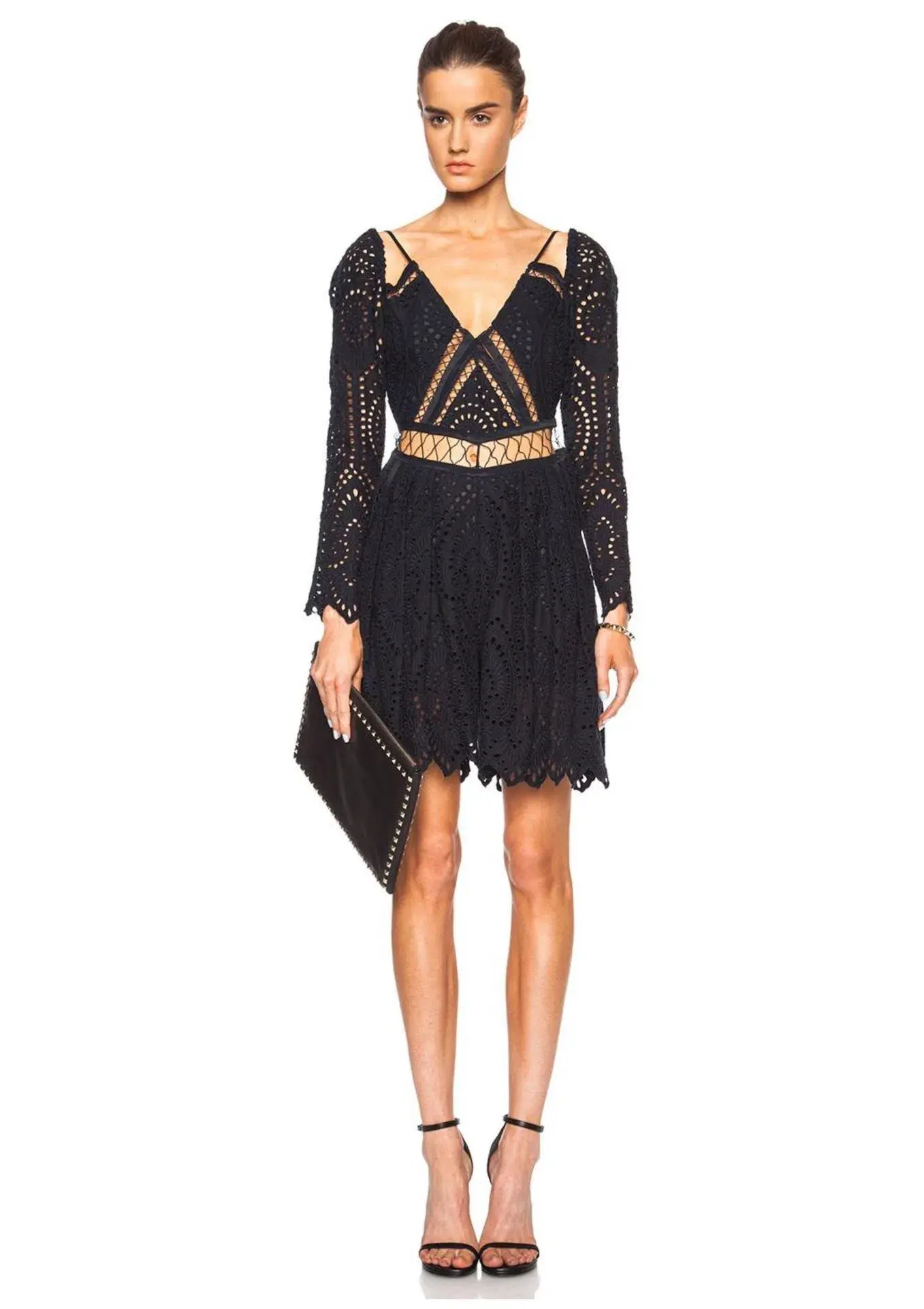 Zimmermann Riot Eyelet Broderie Playsuit Navy Size 0 / AU 8 - Image 1