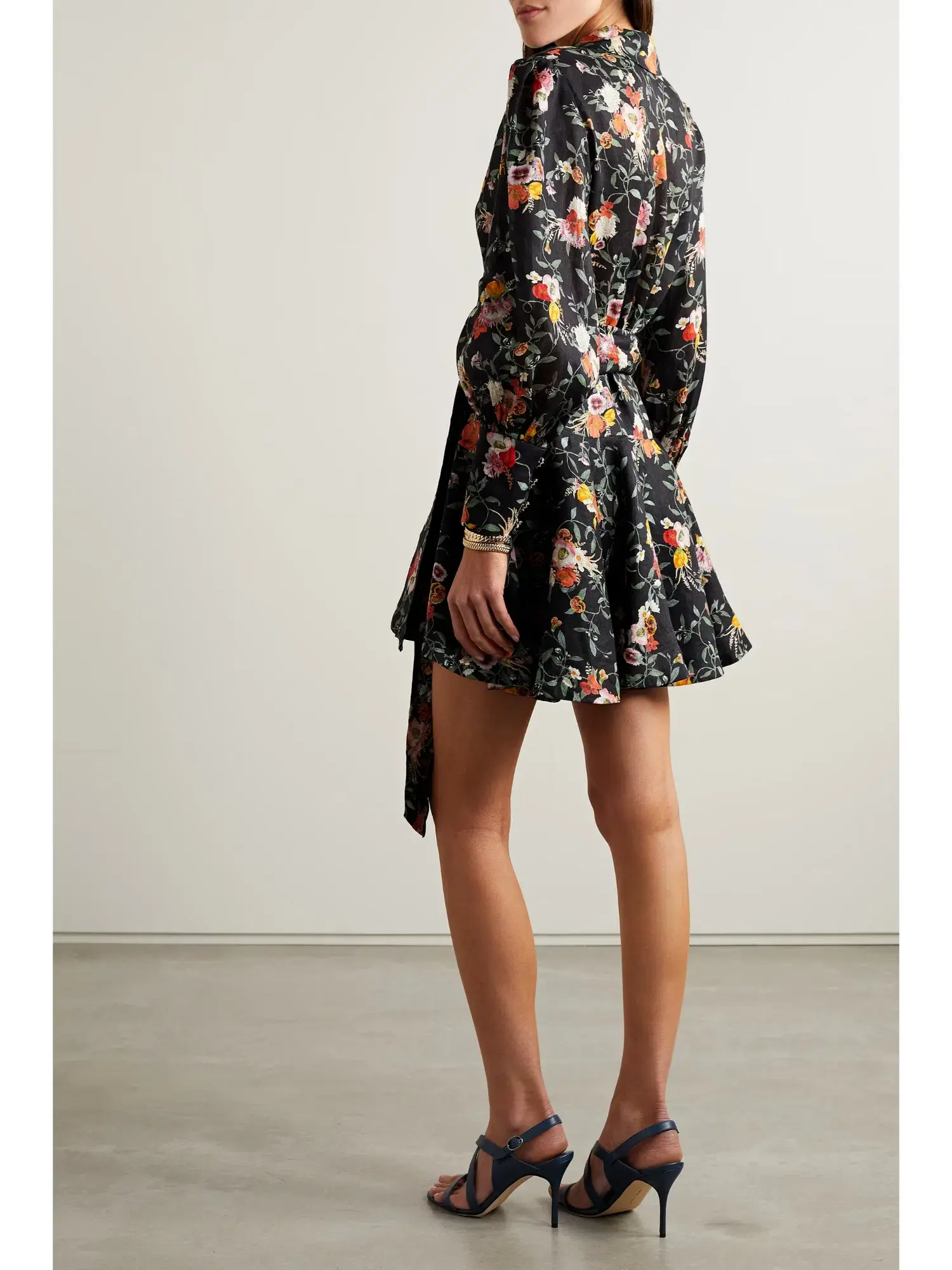 Zimmermann Mini Wrap Dress Elka Vine Black Print Size 1 / AU 10 - Image 2
