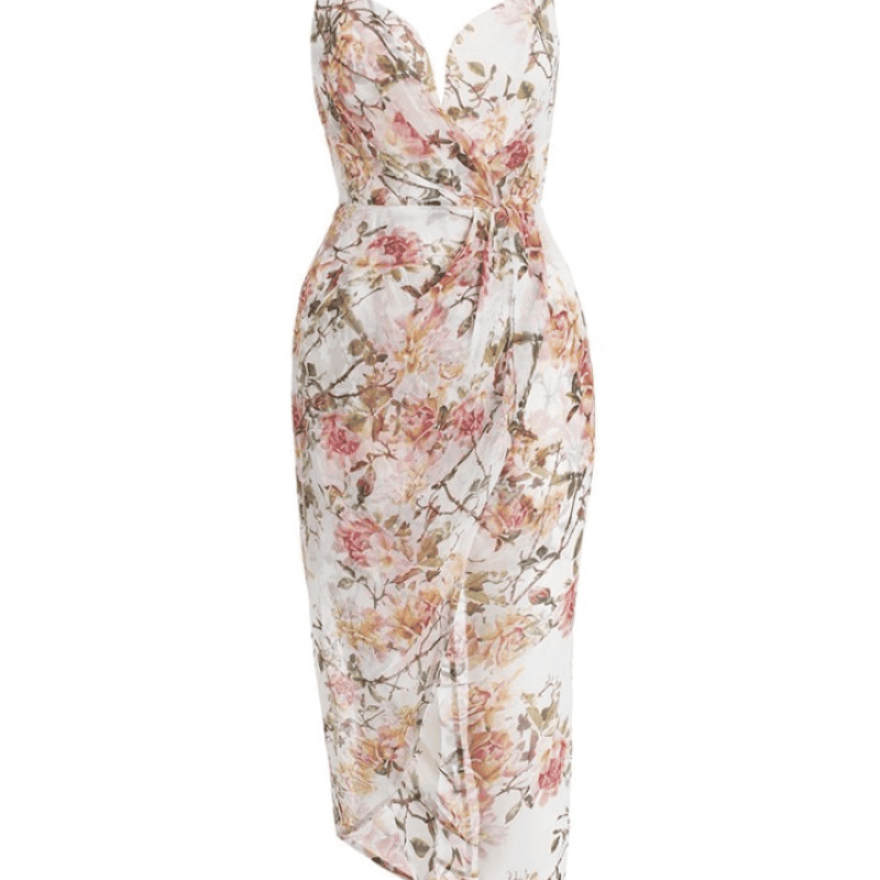 Zimmermann Backbeat Rose Plunge Drape Dress size 0 - Image 1