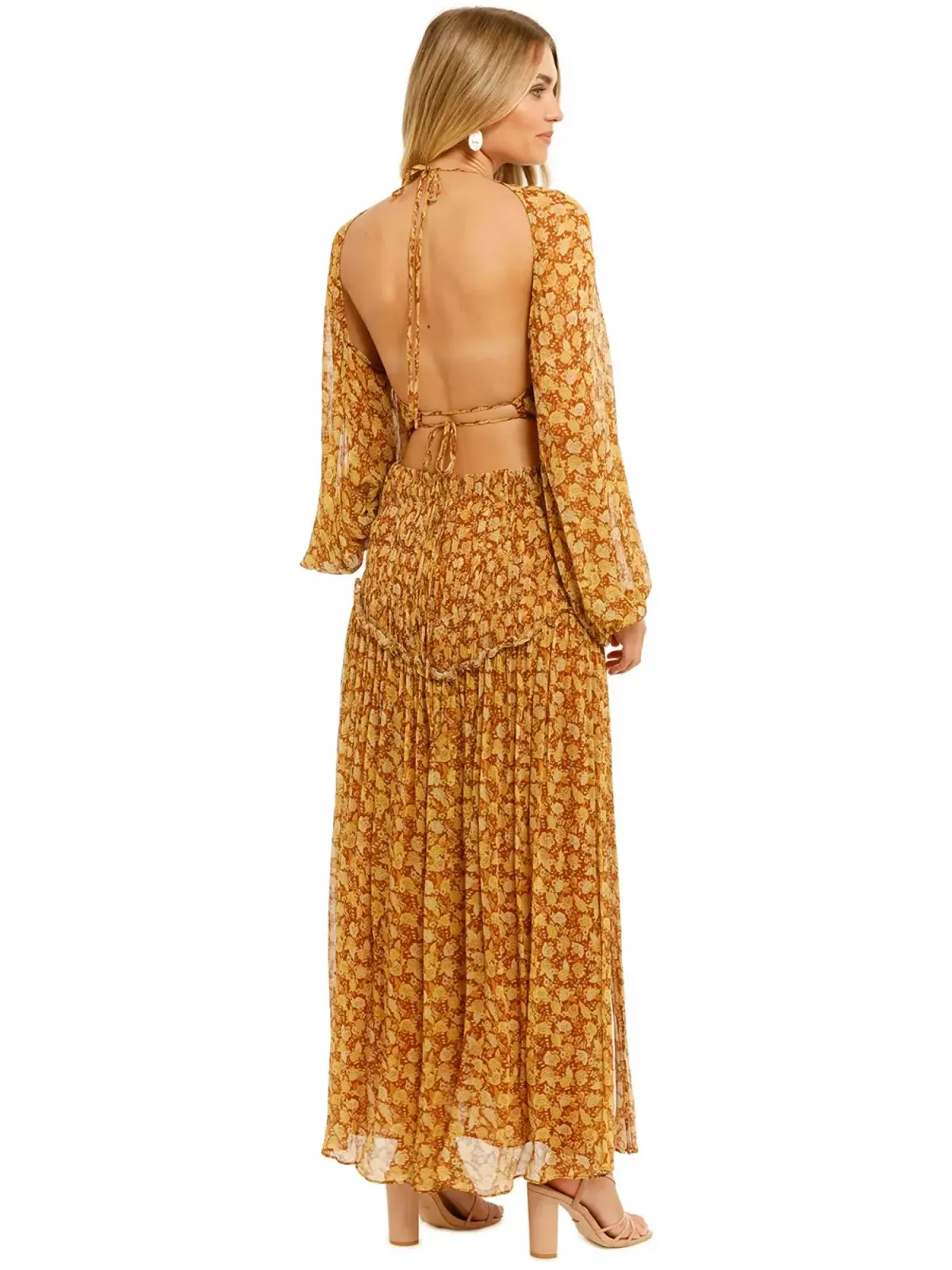 Shona Joy Sunset Cut Out Midi Dress in Tumeric Size AU 12 - Image 3