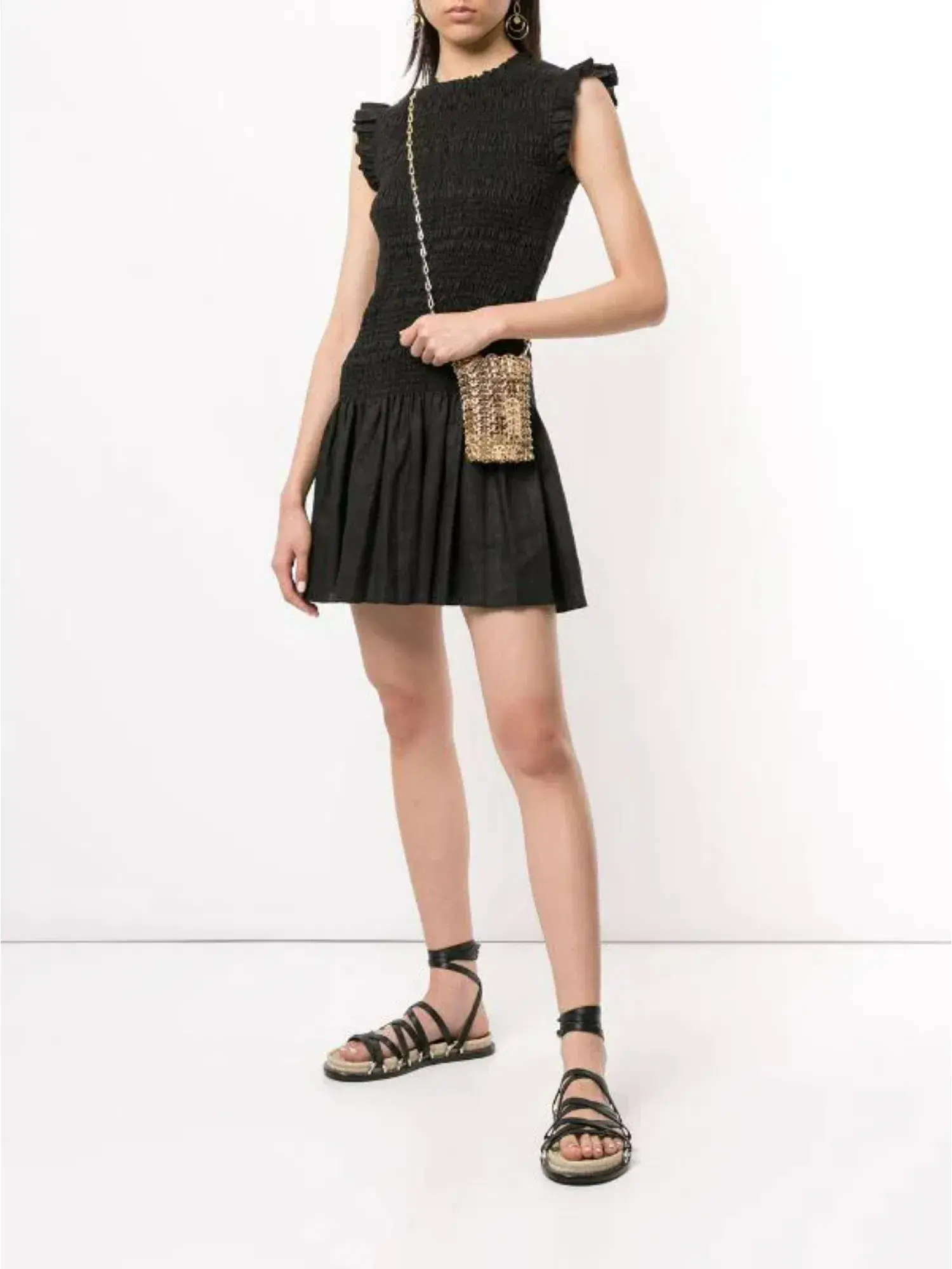 Sir The Label Emile Ruched Mini Dress Black Size 3 / AU 12 - Image 1