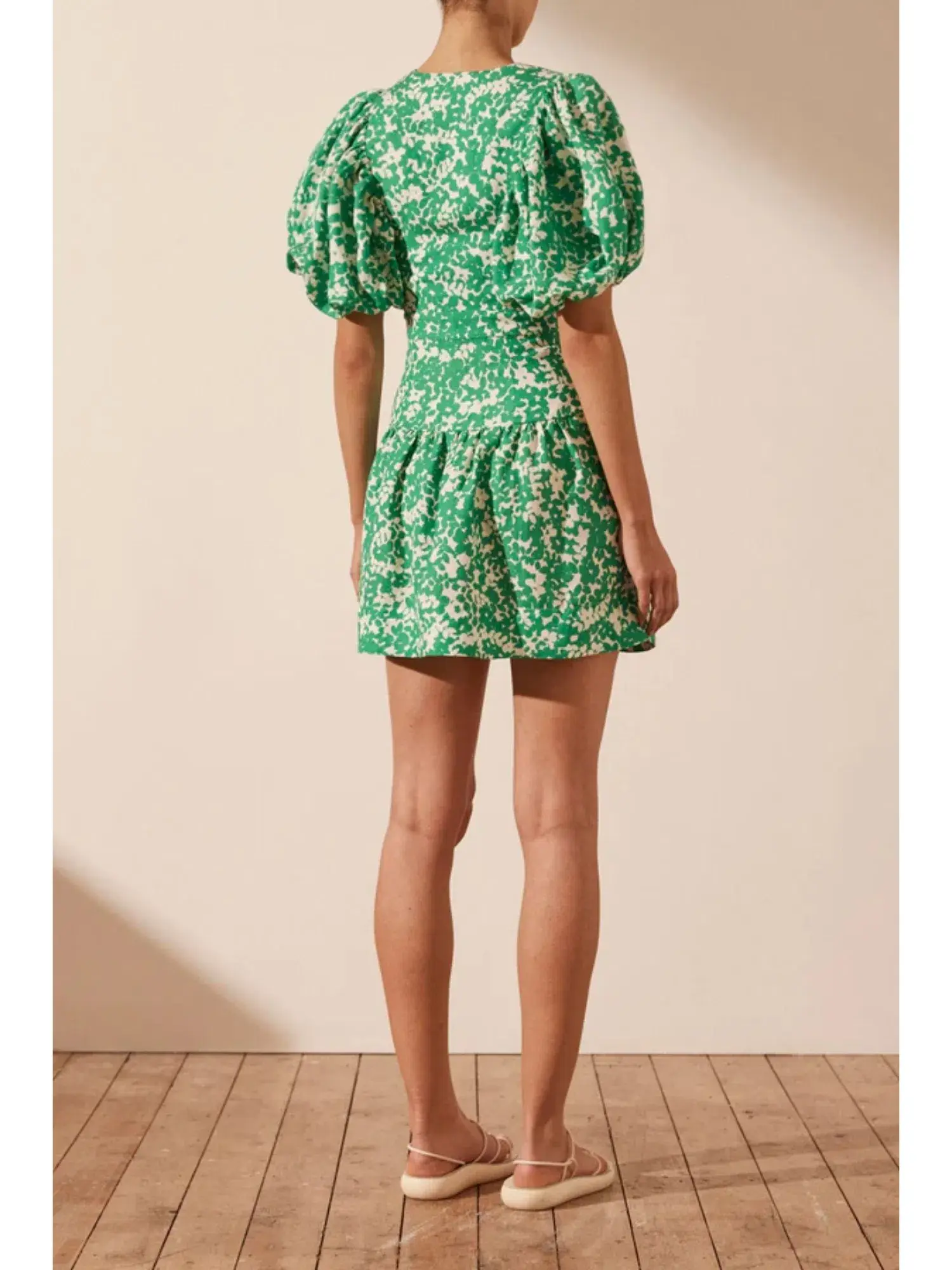 Shona Joy Plunged Short Sleeve Mini Dress Arosa Size AU 10  - Image 3
