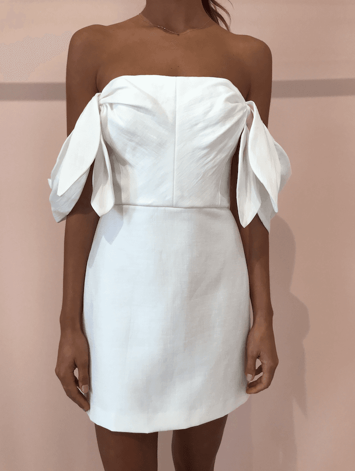 Acler Selkin Dress Ivory White Size 6 for rent on The Volte - main image