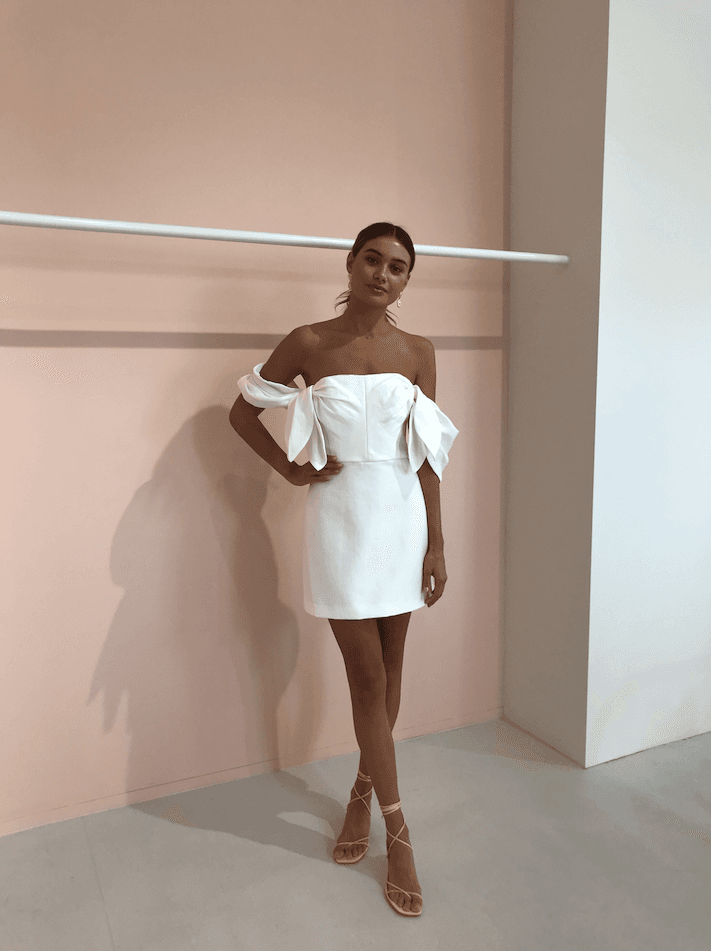 Acler Selkin Dress Ivory White Size 6 for rent on The Volte - main image