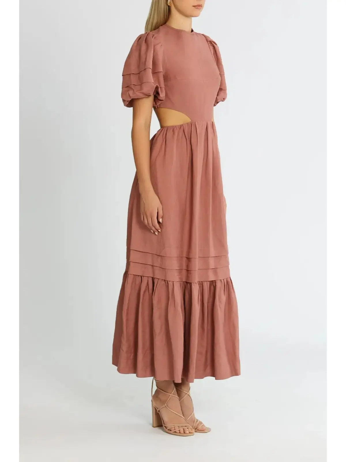 Shona Joy Vega Cut Out Open Back Midi Dress in Rose Size AU 6 - Image 2