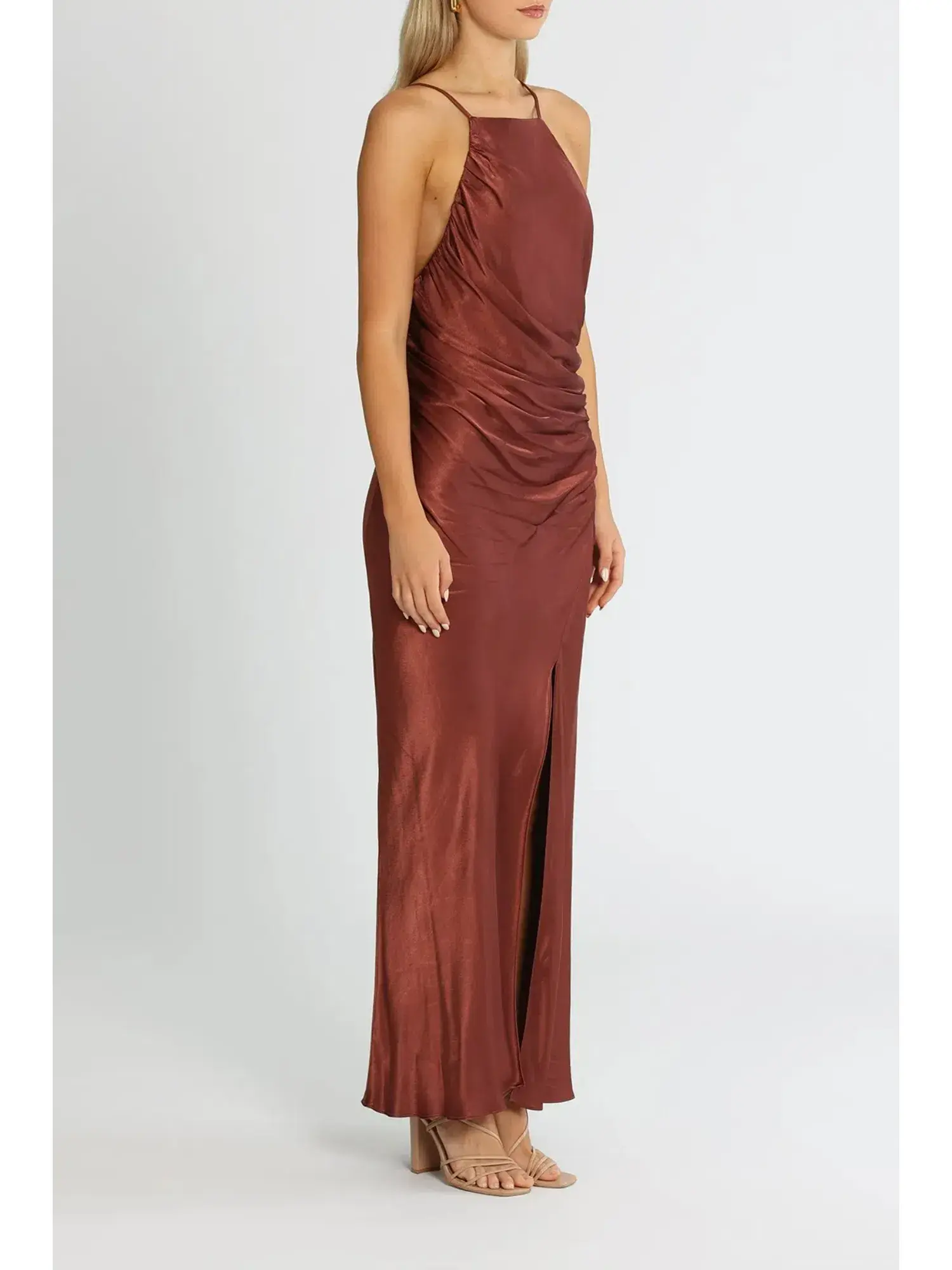 Shona Joy Thalia Bias Midi Dress in Sangria Size AU 10 - Image 2
